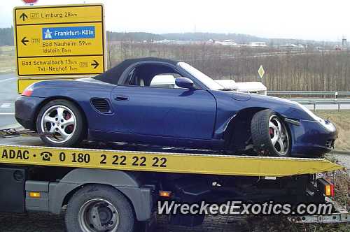 Swiss Porsche Boxster S Was Cut Off By A Truck On Slippy Roads In Taunusstein