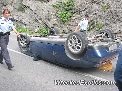 Alfa Spider Cabrio Wrecked In Slovenia